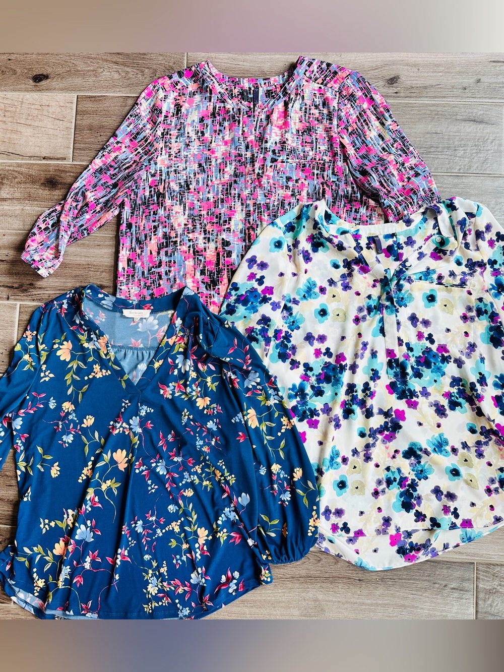 Women’s Floral Print Blouse Lot - Size L - NYDJ, Vince Camuto
